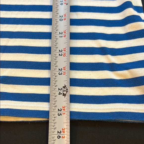 Lauren Ralph Lauren Blue and White Fitted Short Sleeve Tee, Plus Size 1X - Picture 7 of 7